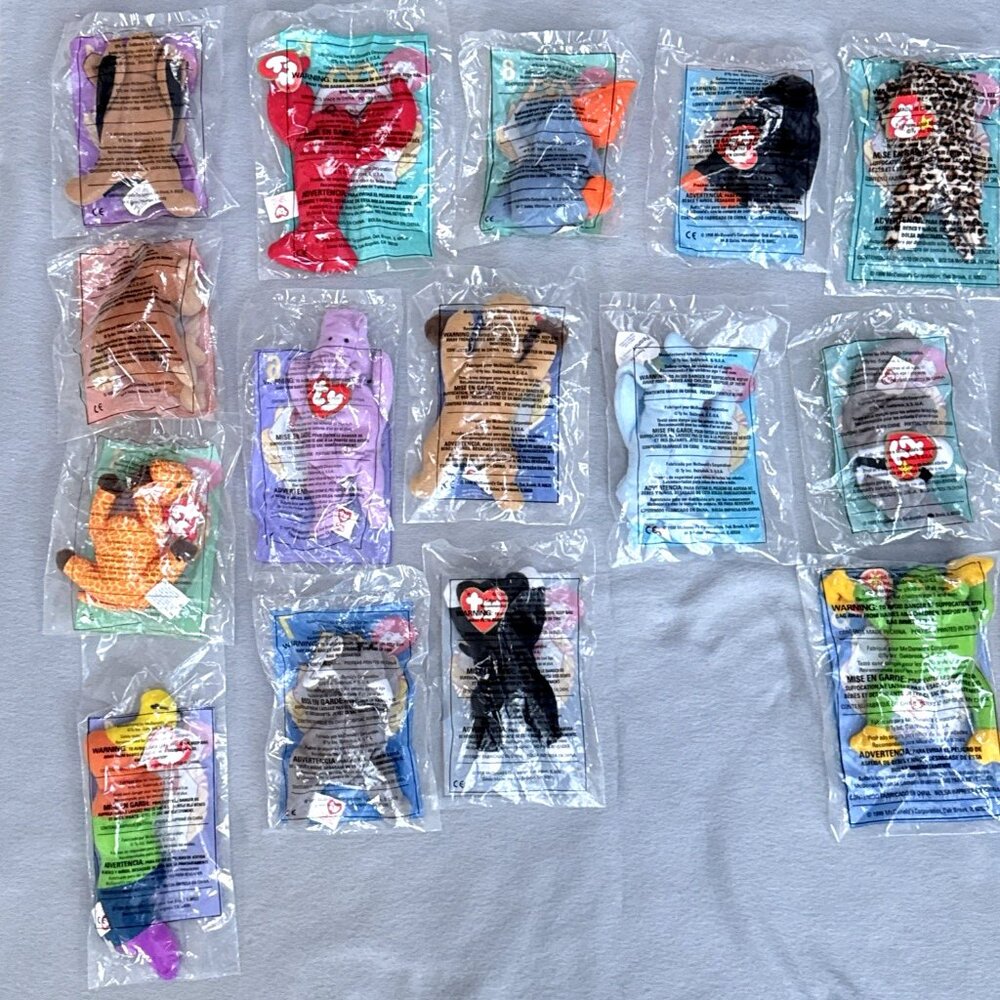 McDonalds Ty Teenie Beanie Babies 1998 1999 Lot Of 24 Complete Sets Plush Favors - Picture 9 of 16